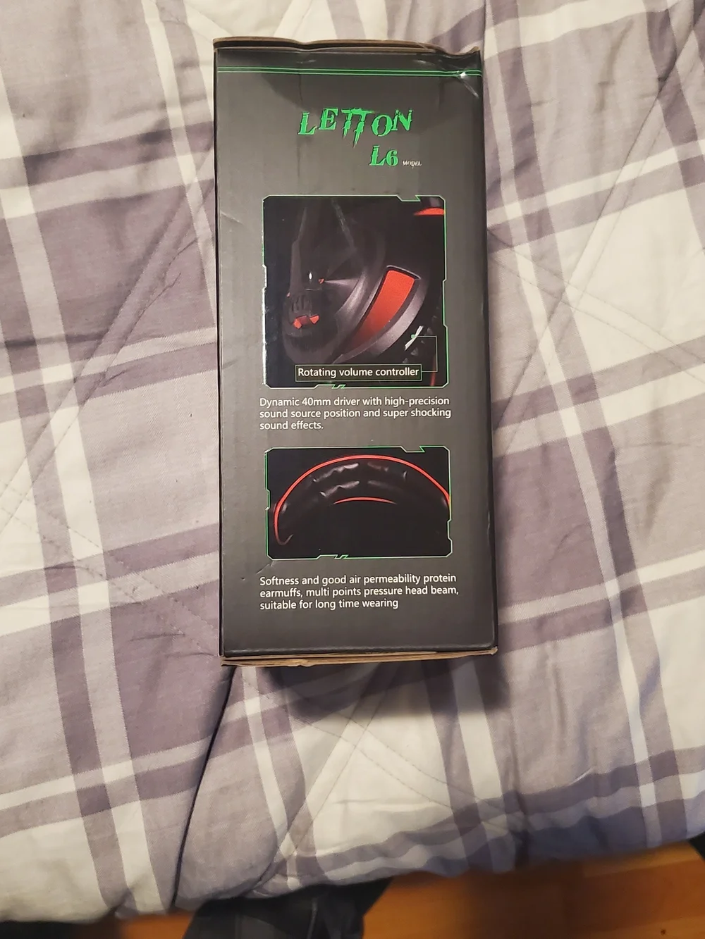 Lefton L6 Black Gaming Headset with Red and Blue Accents